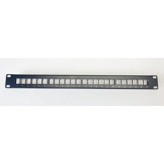 24 slots 1U 19 inch panel for 24x inserts/connectors, incl. 24 blank covers