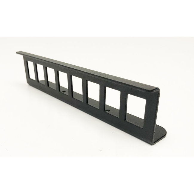 I/O mounting plate for 1-8 connectors in 19 inch rackmount black