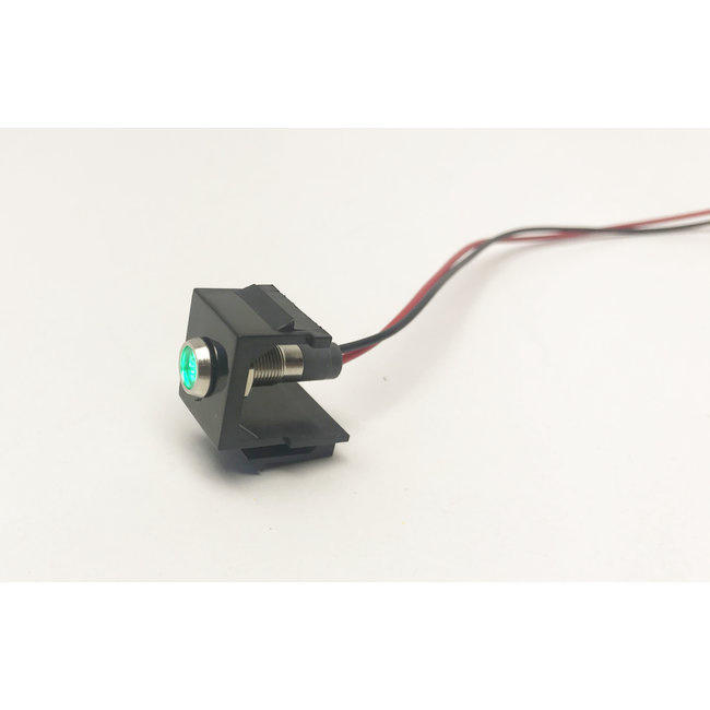 Snap-in LED Green 3-6V. Comes pre-wired with pin headers (2 wires)