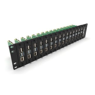 19 inch rack mount 2U for 16x RASPBERRY Pi - FRONT REMOVABLE