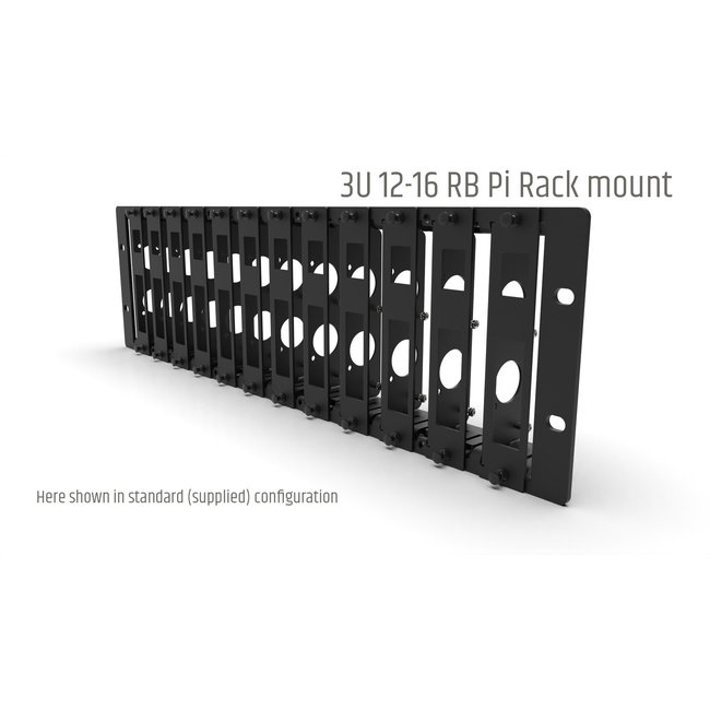 19 inch rack mount 3U for 12x RB Pi (expandable to 16) - FRONT REMOVABLE