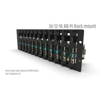 19 inch rack mount 3U for 12x RB Pi (expandable to 16) - FRONT REMOVABLE