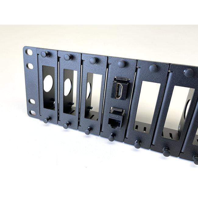 I/O panel for 19 inch rack mount 2U for 16x RBPi FRONT REMOVABLE