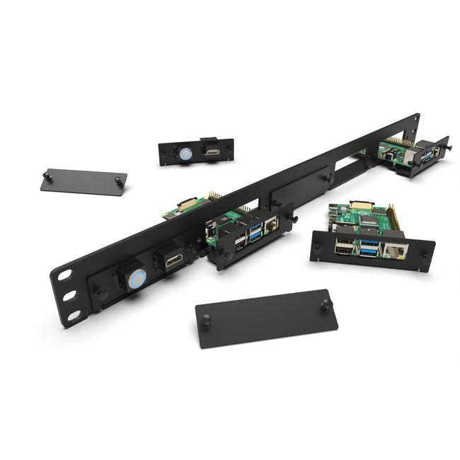 2 I/O panels 2-slots for Front-removable Raspberry Pi rack mount 1-5