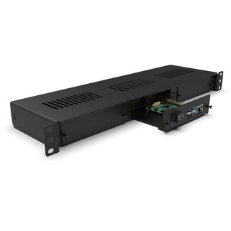 1U rack mount Pro Enclosed  1x Raspberry Pi (exp. to 3) - FRONT REMOVABLE
