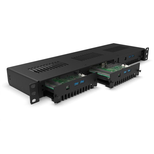 1U rack mount Pro Enclosed  3x NUC11/12/13 Pro Board - FRONT REMOVABLE