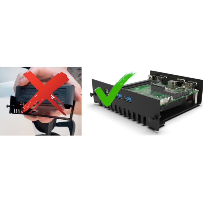 1U rack mount Pro Enclosed  3x NUC11/12/13 Pro Board - FRONT REMOVABLE