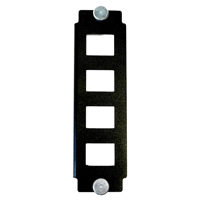 Connector plaat  + duimschroeven voor 19inch RackMount voor 4 connectors