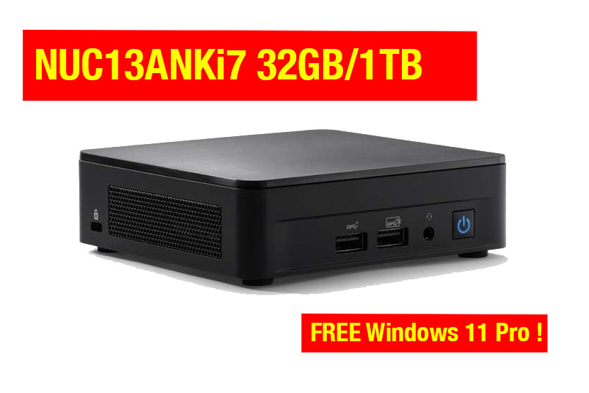  NUC13ANKi7 - Mini PC NUC with i7-1360P Processor - Windows 11  pro (32GB DDR4-1TO SSD) : Electronics