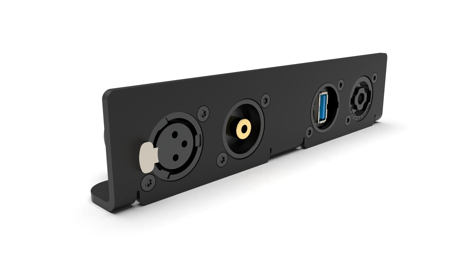 D-size connector panel for 4 conn. in Mac mini & Mac Studio rack mount ...