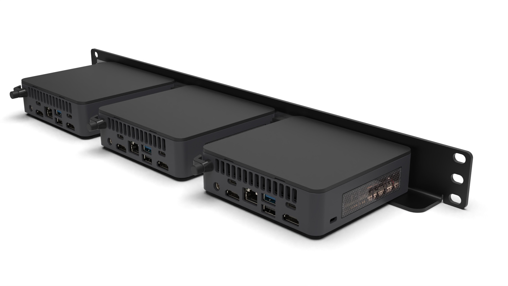 MyElectronics Intel NUC Rack Mount 19 kit 1.5U voor 1-3 NUC's inclusief 2x blanco deksel