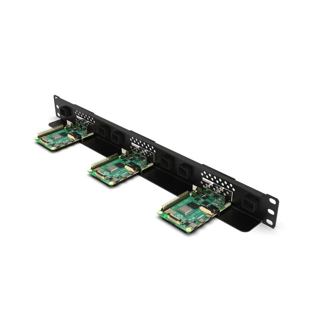 19 inch Rack Mount 1U for 1-3 Raspberry Pi, including 2x blind cover