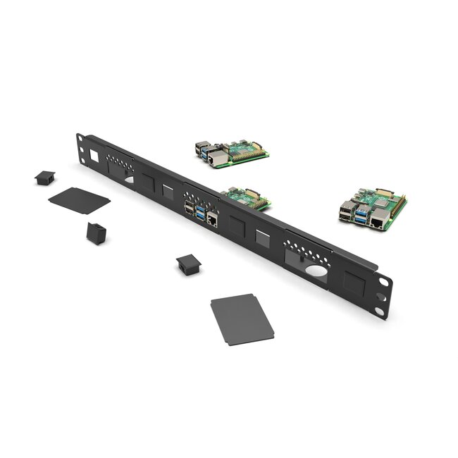 19 inch Rack Mount 1U for 1-3 Raspberry Pi, including 2x blind cover