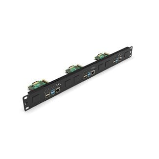 19 inch Rack Mount 1U for 1-3 Raspberry Pi, including 2x blind cover