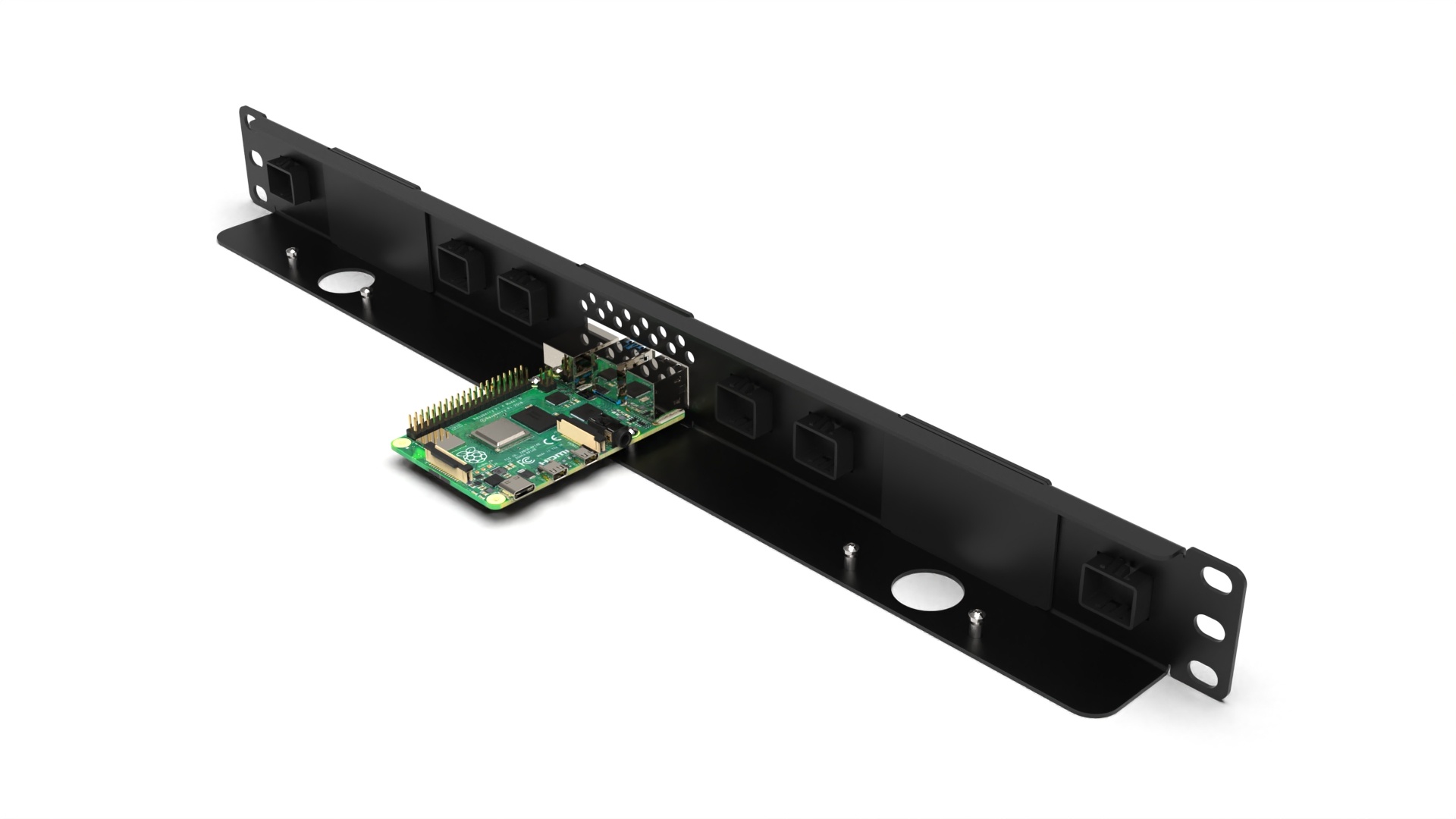 19 inch Rack Mount 1U for 13 Raspberry Pi, including 2x blind cover