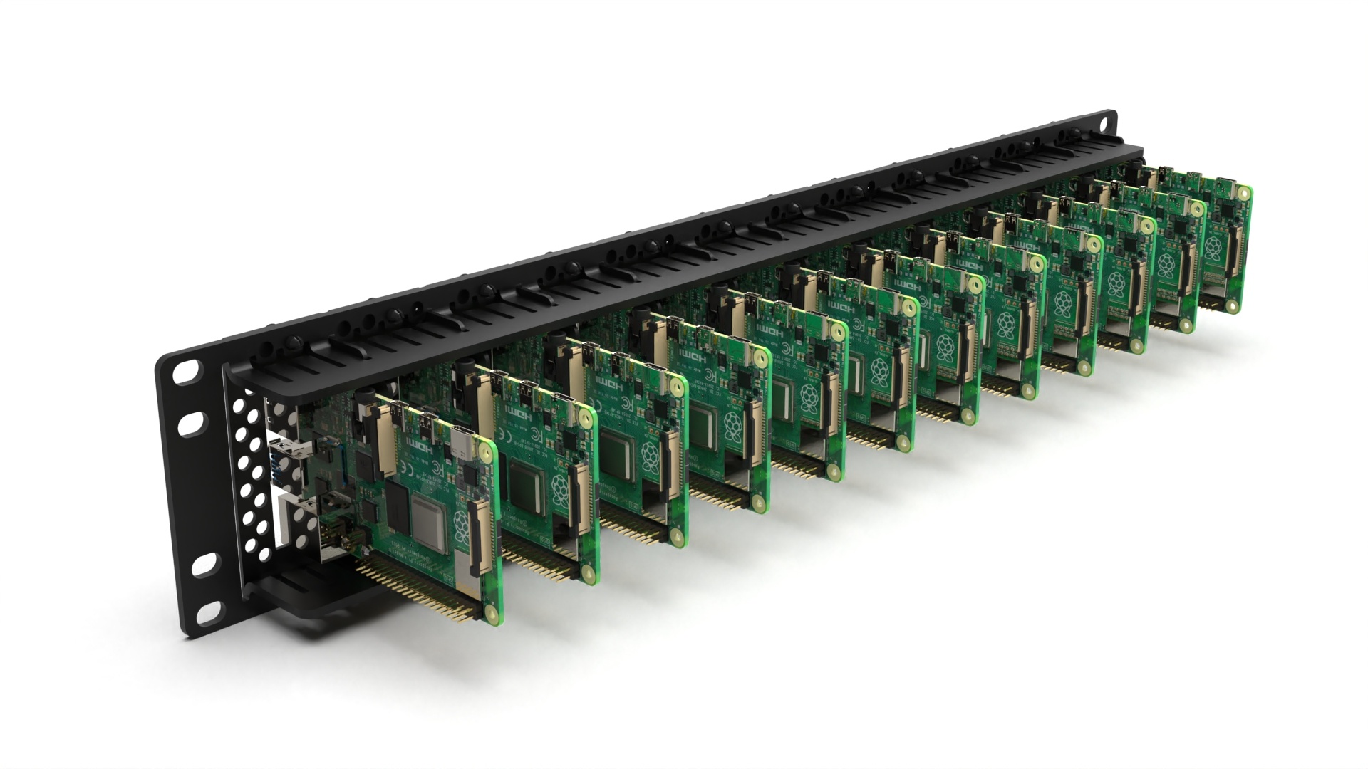 19 inch rack mount 2U for 12x RASPBERRY Pi - each Pi FRONT REMOVABLE ...