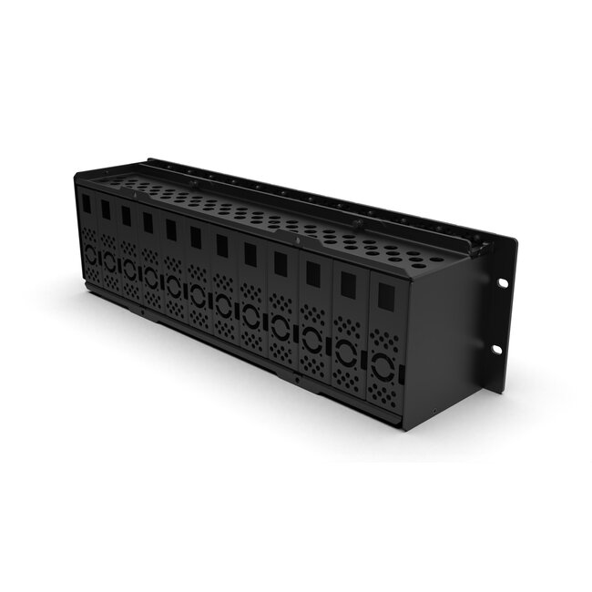 19 inch rack mount 3U Pro Enclosed for 12x RASPBERRY Pi - FRONT REMOVABLE