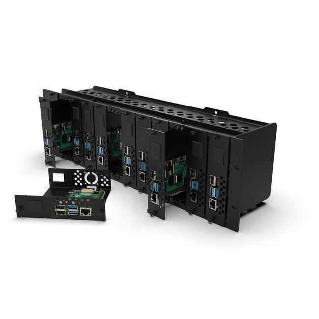 19 inch rack mount 3U Pro Enclosed for 12x RASPBERRY Pi - FRONT REMOVABLE