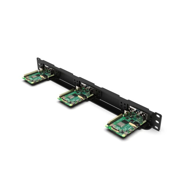 Raspberry Pi 19 inch 1U rack mount for 3x Pi (exp. to 5x Pi) + 2x blank FRONT REMOVABLE!