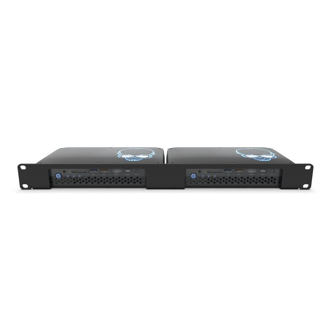 19 inch 1U rackmount voor 1-2 Hades Canyon NUC's NUC8i7HNK / NUC8i7HVK