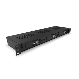 1U rack mount Pro Enclosed  3x Raspberry Pi - FRONT REMOVABLE