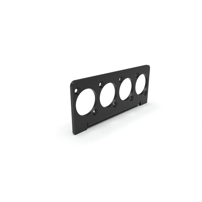 4x D-Size connector panel for 1.25U Mac mini 2024 rack mount