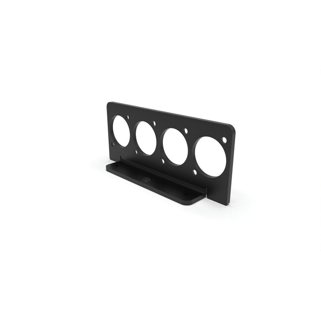 4x D-Size connector panel for 1.25U Mac mini 2024 rack mount