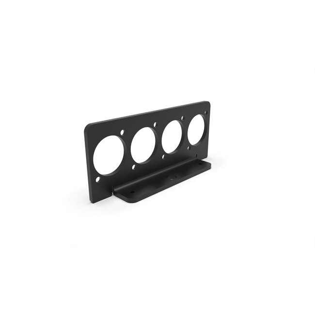 4x D-Size connector panel for 1.25U Mac mini 2024 rack mount