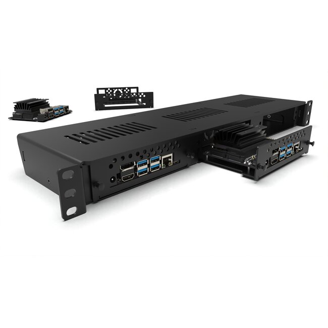 1U rack mount Pro Enclosed 3x Jetson - FRONT REMOVABLE
