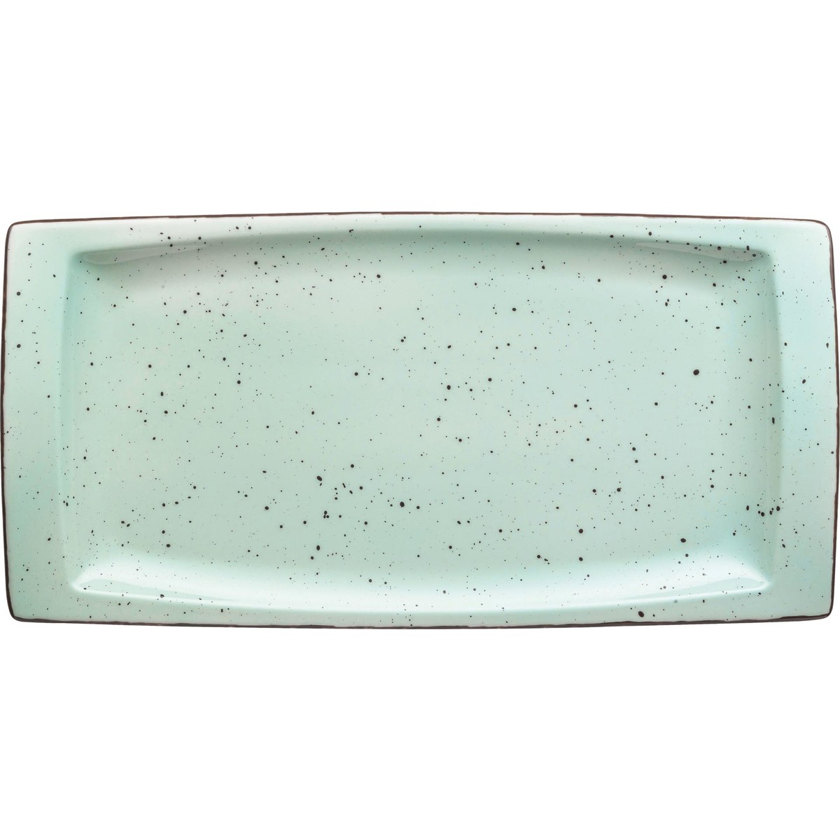 Porzellanserie "Granja" mint Platte flach eckig, 18 x 36 cm