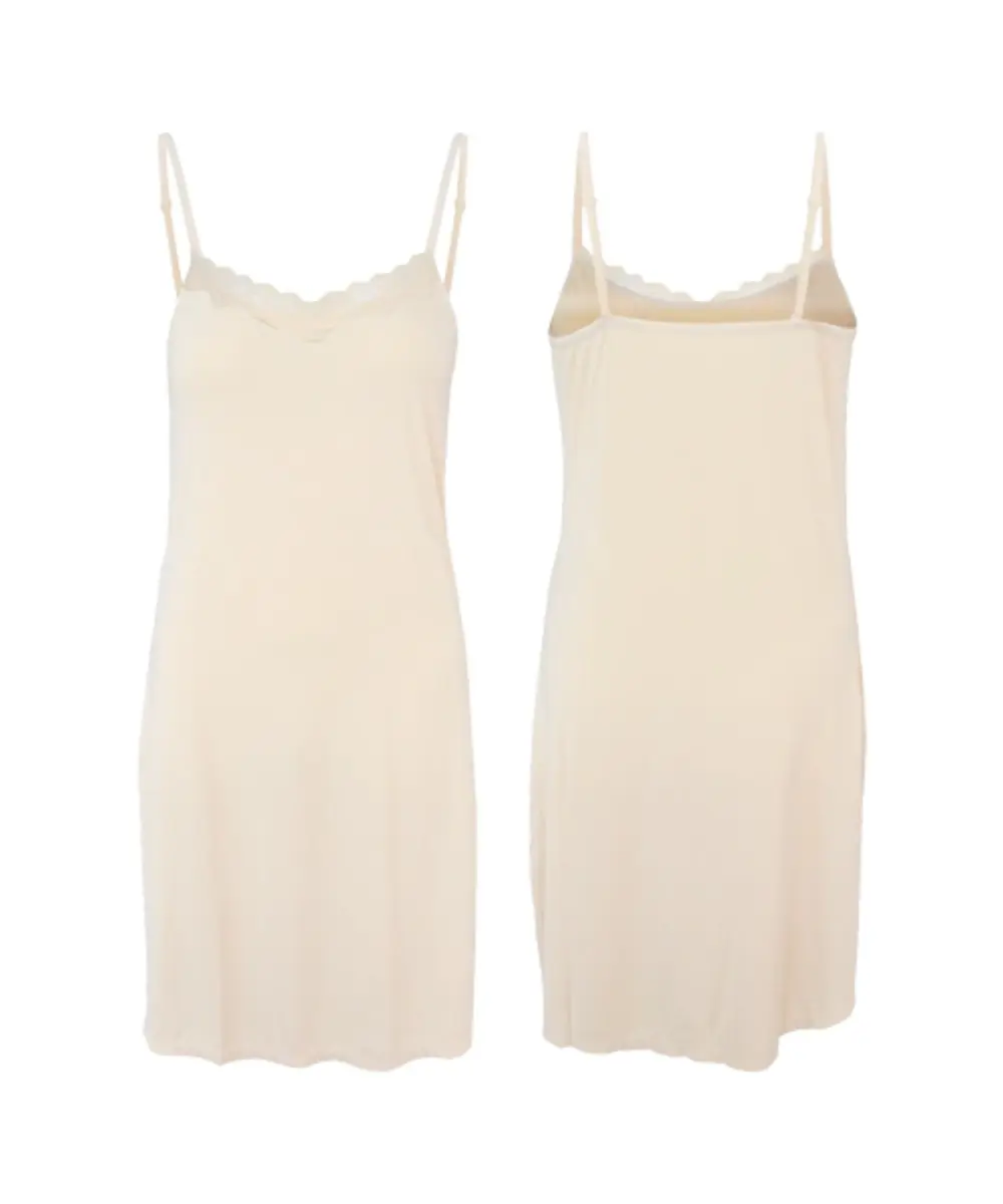 Gaubert Onderjurk / Slipdress - Spaghetti bandjes - Kanten gladde onderjurk - Wit - Zwart - Huidskleur - Kant Gaubert Onderjurk / Slipdress - Spaghetti bandjes - Kanten gladde onderjurk - Wit - Zwart - Huidskleur - Kant