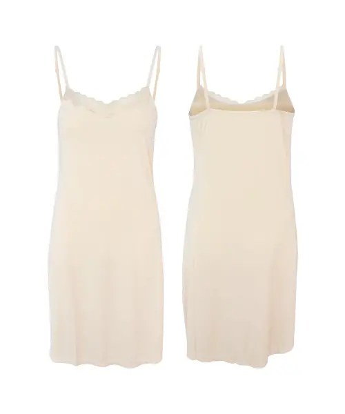 Gaubert Onderjurk / Slipdress - Spaghetti bandjes - Kanten gladde onderjurk - Wit - Zwart - Huidskleur - Kant Gaubert Onderjurk / Slipdress - Spaghetti bandjes - Kanten gladde onderjurk - Wit - Zwart - Huidskleur - Kant