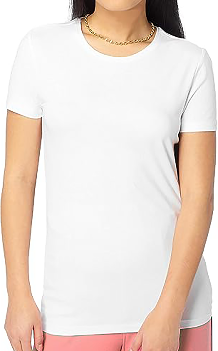 Pieces dames ondershirt korte mouw - T-shirt vrouwen katoen - Slim fit aansluitend