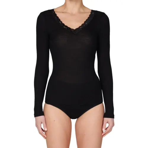 Nina von C dames wollen shirt lange mouw V-hals Nina von C dames wollen shirt lange mouw V-hals