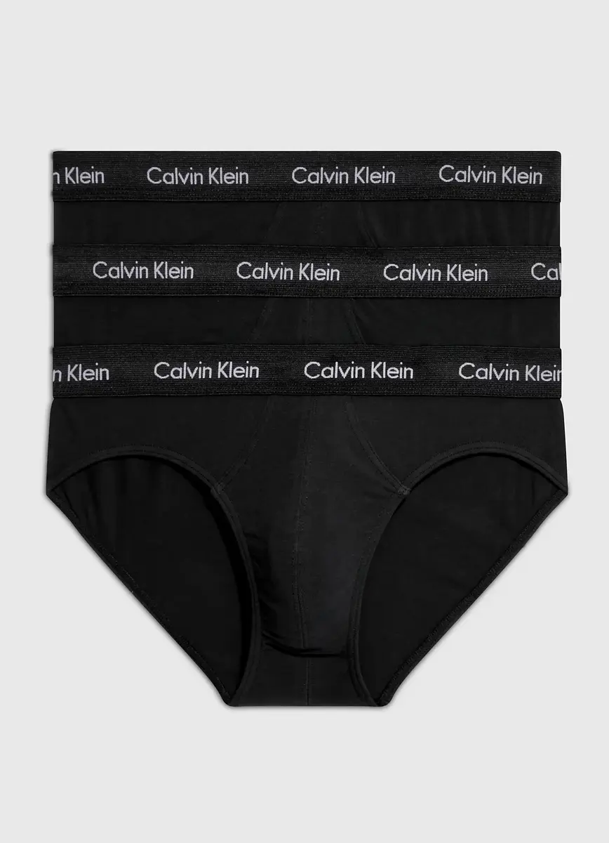 Calvin Klein 3-Pack Heren heup slips - Hip Brief - Zwart - Elastisch katoen