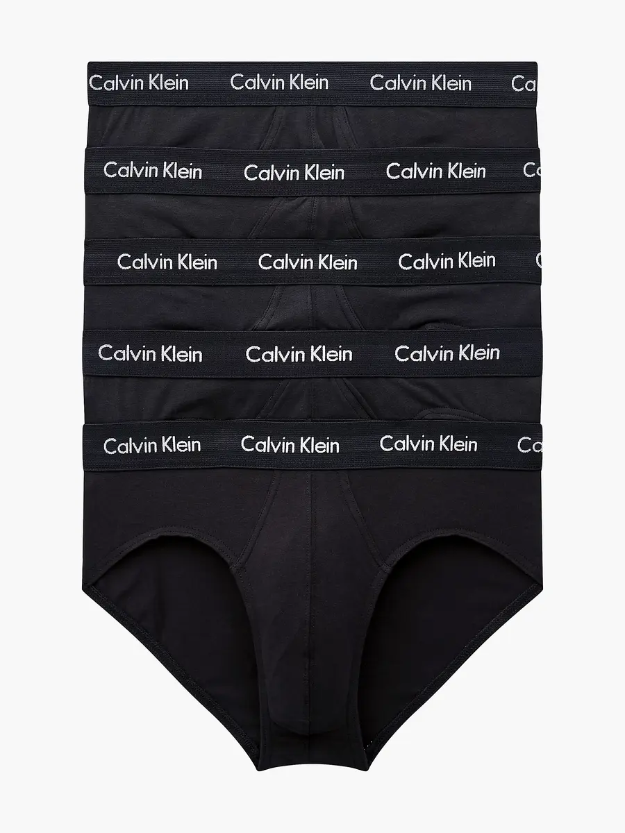 Calvin Klein 5-Pack Heren slips - Hip Brief - Zwarte heren onderbroeken katoen Calvin Klein 5-Pack Heren slips - Hip Brief - Zwarte heren onderbroeken katoen