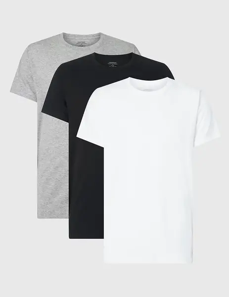 Calvin Klein 3-pack heren T-shirts - Crew neck - 100%  katoenen heren ondershirts met ronde hals en korte mouw