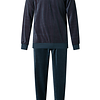 Gentlemen velours Heren pyjama - V-hals - Marine