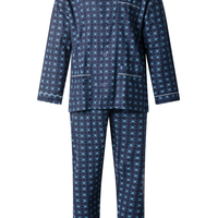 Gentlemen flanellen heren pyjama - 9444 - Donkerblauw