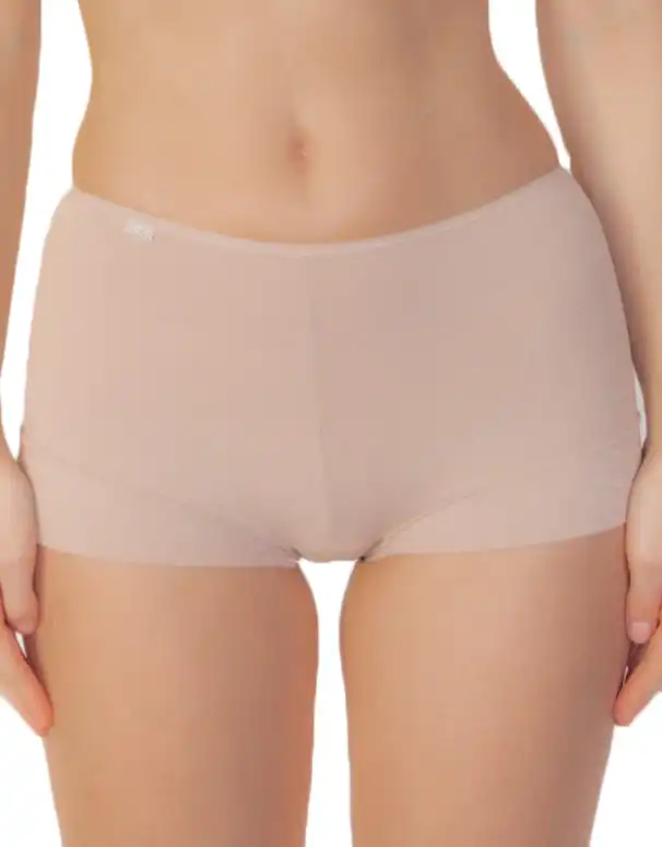 Avet dames boxershort katoen 38842 - Comfort short - katoenen ondergoed - wit -zwart - huidskleur - badstof kruisje