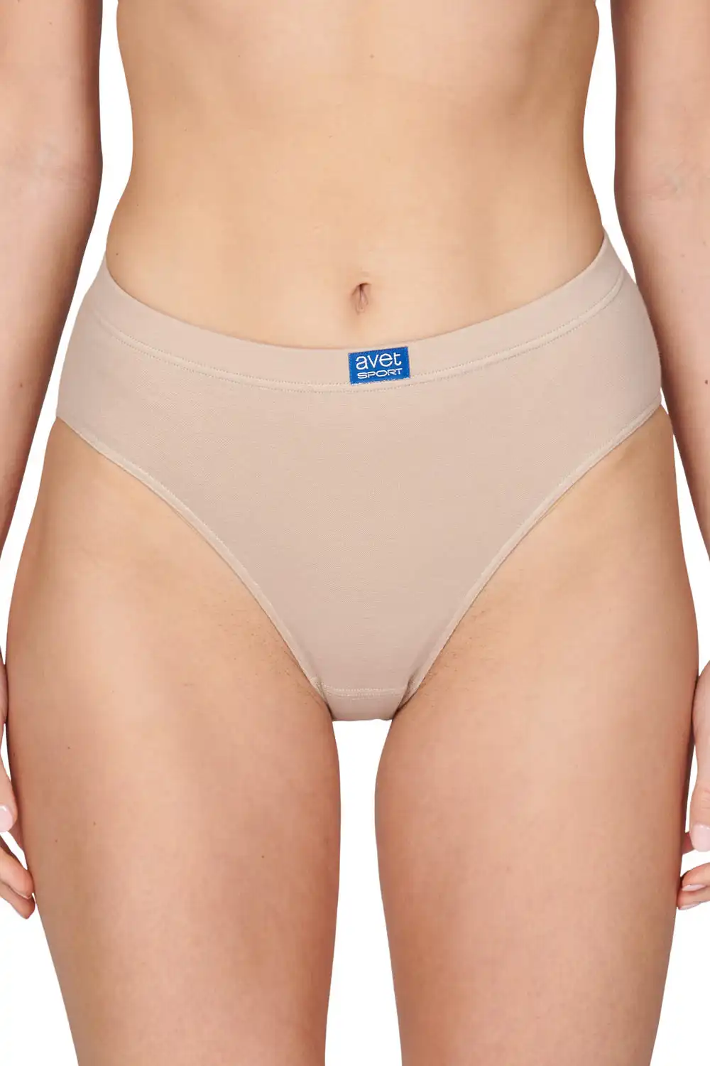 Avet dames High leg slip 3270 sport - Dames onderbroek - kanten ondergoed -badstof kruisje - wit en zwart