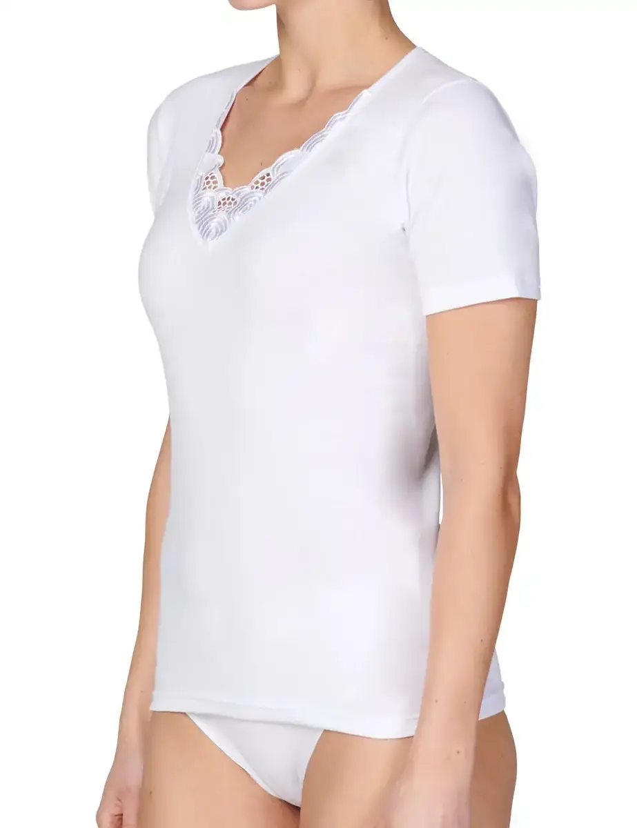 Beeren dames shirt korte mouw Beatrix  - Kanten ondershirt - Naadloos - 100% katoen