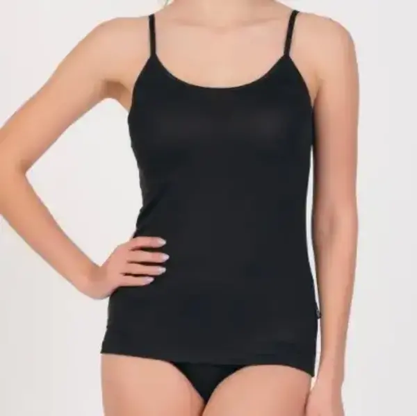 Boru Bamboo 2-pack dames spaghetti hemd - Hemdjes dames - Zwarte en witte hemdjes met smalle bandjes Boru Bamboo 2-pack dames spaghetti hemd - Hemdjes dames - Zwarte en witte hemdjes met smalle bandjes