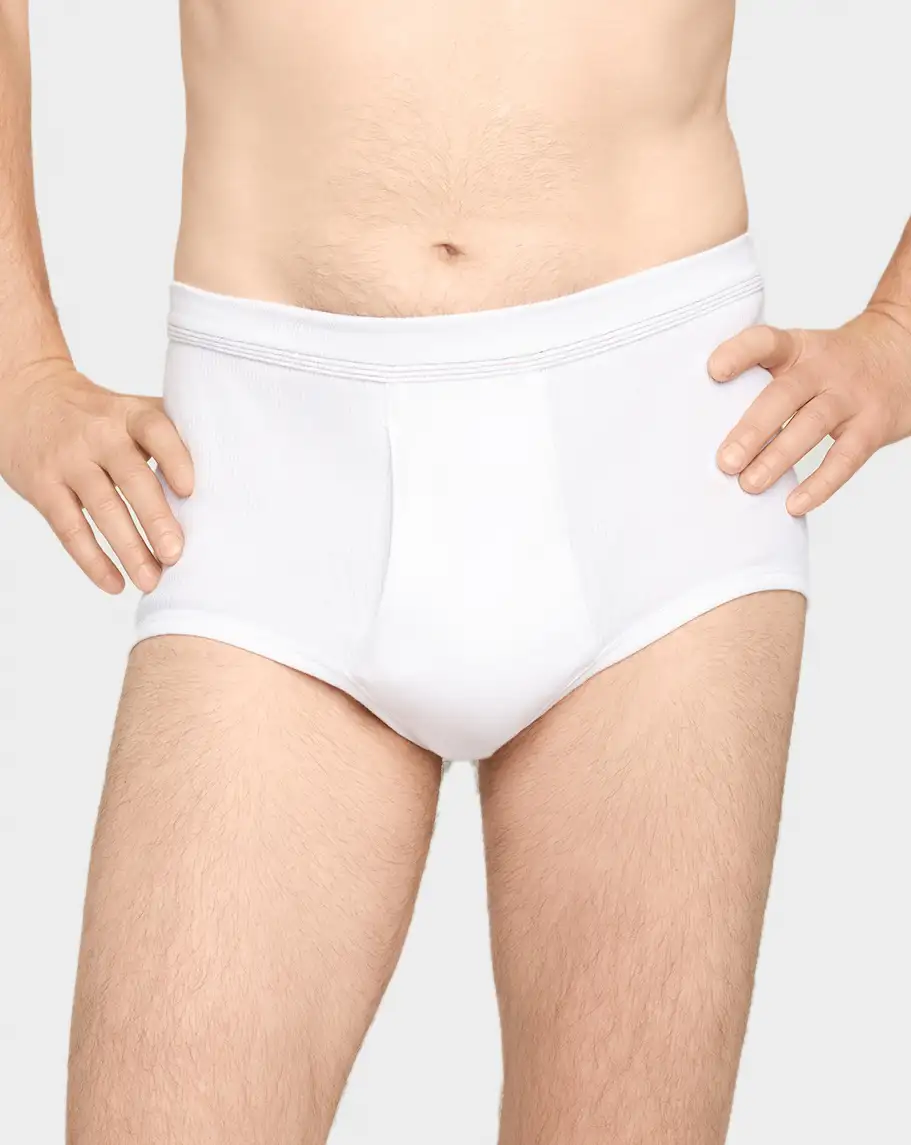 Conta heren tailleslip met gulp - Rib - Met sluiting - Heren onderbroek - 100% katoen wit mannen ondergoed