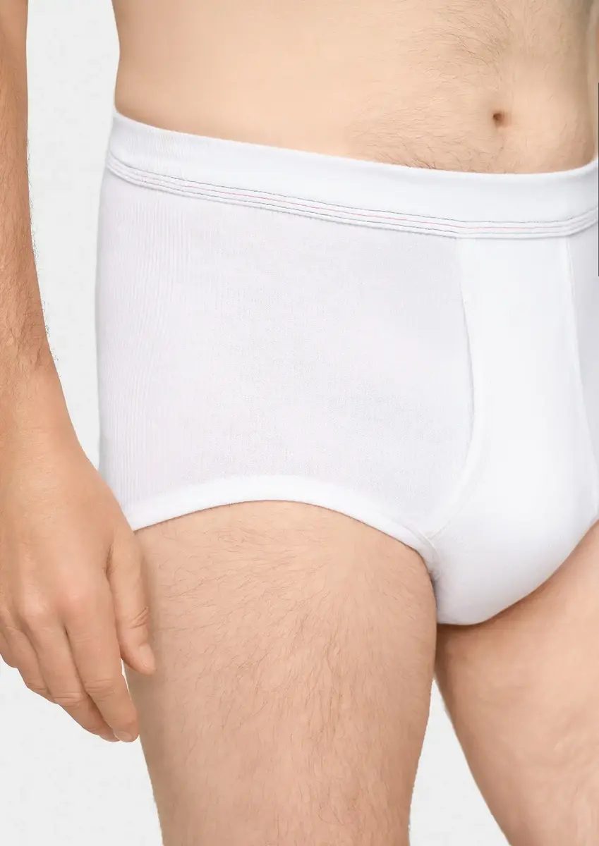 Conta heren tailleslip met gulp - Rib - Met sluiting - Heren onderbroek - 100% katoen wit mannen ondergoed Conta heren tailleslip met gulp - Rib - Met sluiting - Heren onderbroek - 100% katoen wit mannen ondergoed