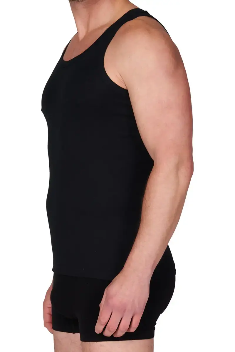 HL-tricot heren onderhemd zwart - 100% Katoen zwarte heren hemden - Ondergoed mannen HL-tricot heren onderhemd zwart - 100% Katoen zwarte heren hemden - Ondergoed mannen