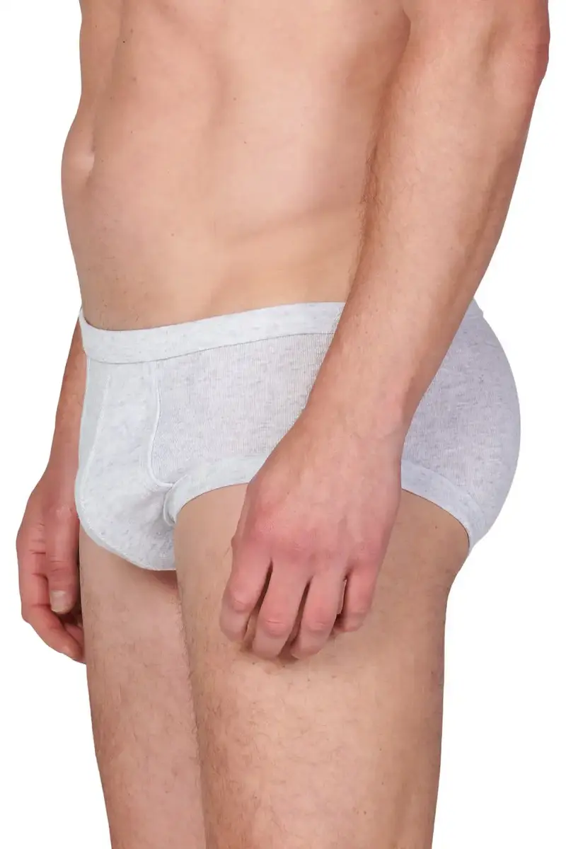 HL-tricot heren slip met gulp, Flatlock - Heren onderbroeken met sluiting - Katoenen ondergoed