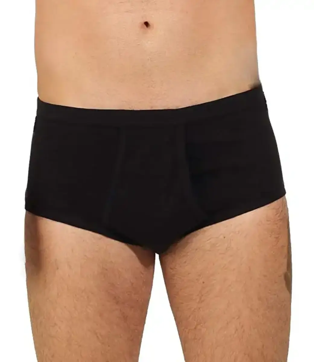 HL-tricot heren slip met gulp, Flatlock - Heren onderbroeken met sluiting - Katoenen ondergoed