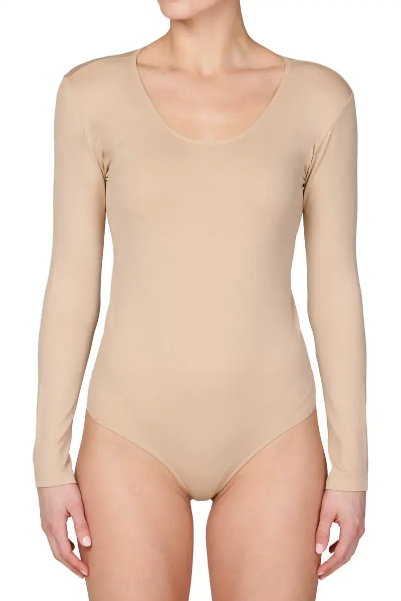 J&C body lange mouw microfiber 6889 - Bodysuit dames - Ronde hals