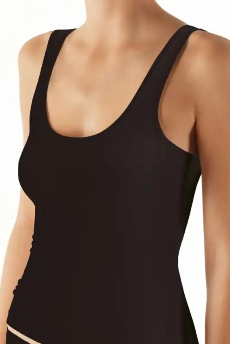 Nina von C dames hemd biologisch katoen  - Singlet - Biologisch -  100% katoen - wit, zwart